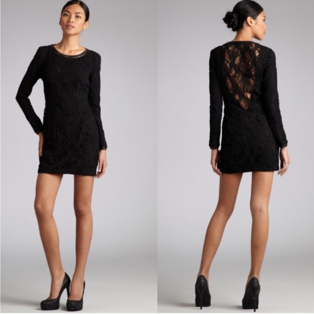 Rag & Bone Black Long Sleeve Lace Dress